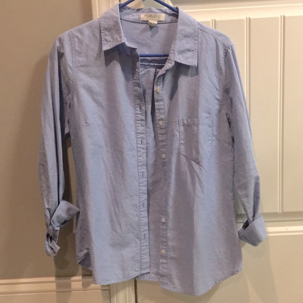Heathered Light Blue Button-down